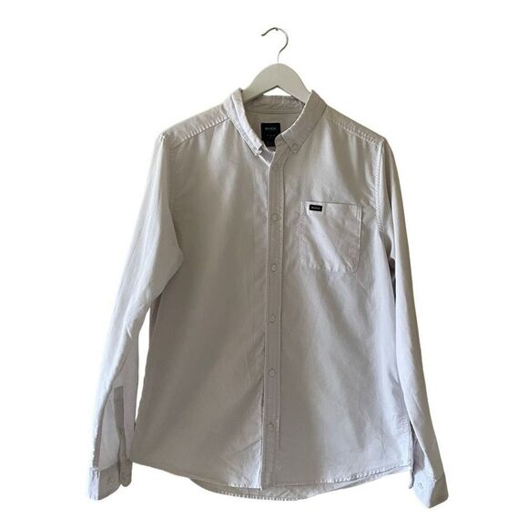 RVCA Men’s White Slim Fit That’ll Do Long Sleeves Button Down Dress SZ M #1103 - Picture 3 of 13